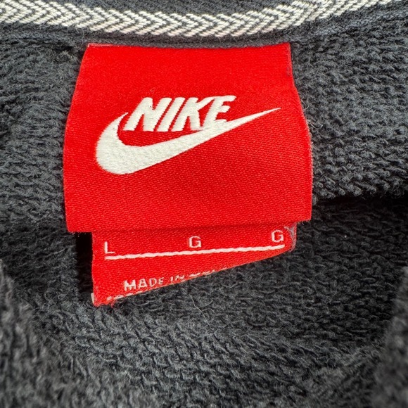 Nike Sportswear Pullover Hoodie Black White Logo Scuba Neck Women's Size L - Picture 4 of 9